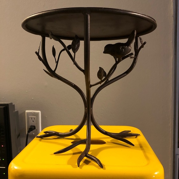 SOLD Cast iron bird in trees cake or plant stand - Picture 2 of 5